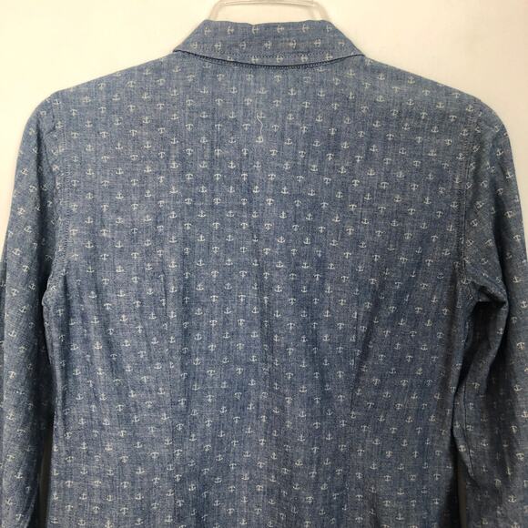 Outback Red Anchor Print 100% Cotton Button Down Shirt Size XS - Picture 7 of 11